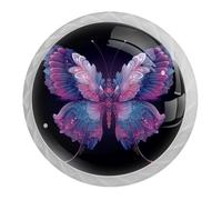 4 pomelli e maniglie per credenza Dream Butterfly - 35 mm rotondo bianco maniglia per armadio mobili hardware - due misure di viti incluse