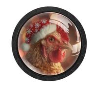 4 pomelli natalizi a forma di gallo con viti di 2 dimensioni, maniglie per cassetti da 35 mm, pomelli per comò, cassetti e cucina, armadio da bagno, ufficio