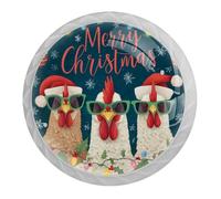 4 pomelli natalizi a forma di gallo con viti di 2 dimensioni, maniglie rotonde bianche per cassetti, armadi, porte, per cucina e cassettiera, armadio da bagno, ufficio