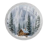 4 pomelli natalizi a forma di renna con viti di 2 dimensioni, maniglie rotonde bianche per cassetti, armadi, porte, per cucina e cassettiera, armadio da bagno, ufficio