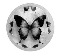 4 pomelli neri a farfalla per armadietti, pomelli rotondi bianchi da 35 mm, pomelli per cassetti e porte, utensili da cucina, maniglia a foro singolo in acciaio inox con viti per decorare la casa