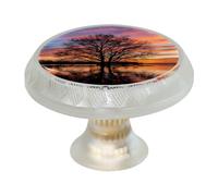 4 pomelli per armadietti con albero al tramonto con viti di 2 dimensioni, maniglie trasparenti per cassetti, armadi, porte, per cassettiere e cucina, armadio da bagno, ufficio