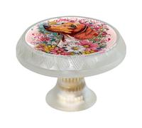 4 pomelli per cassetti a forma di margherita a forma di cane salsiccia, maniglie trasparenti per armadietti da cucina, pomelli rotondi per porte di mobili da 35 mm