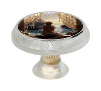 4 pomelli per cassetti a forma di sirena al tramonto, maniglie trasparenti per armadietti da cucina, pomelli rotondi per porte di mobili da 35 mm