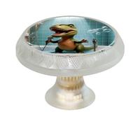 4 pomelli per cassetti con dinosauro cantante, maniglie trasparenti per armadietti da cucina, pomelli rotondi per porte di mobili da 35 mm
