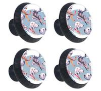 4 pomelli per cassettiera, cani senza cuciture con nastri colorati sul collo, maniglie rotonde in ABS per armadietti da cucina, armadio, camera da letto