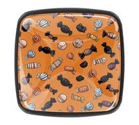 4 pomelli per cassettiera, motivo Halloween Candy Seamless Pattern ABS Square Kitchen Cabinet Maniglie tira per armadio da cucina armadio hardware camera da letto