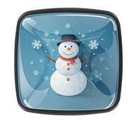 4 pomelli per cassettiera, pupazzo di neve con fiocchi di neve in ABS dal design piatto, maniglie quadrate per armadio da cucina, armadio, camera da letto