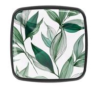 4 pomelli per cassettiera, ropical verde palma ramo sfondo ABS quadrato maniglie per armadio da cucina armadio hardware camera da letto