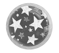 4 pomelli rotondi bianchi a forma di stella, 35 mm, per cassetti e cassettiere, maniglie per ante di armadietti, maniglie per porte e maniglie, per armadi, decorazioni per la casa, guardaroba