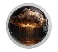 4 pomelli rotondi bianchi per cassetti a forma di nuvola dorata, da 35 mm, per porte, cucina, armadietti, maniglie a foro singolo in acciaio inox con viti per decorare la casa, armadio, armadio