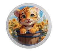 4 pomelli rotondi bianchi per cassetti e cassettiere con tigre tigre, 35 mm, maniglie per porte e armadietti, maniglie per porte e maniglie, per decorare la casa, armadio, armadio