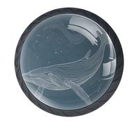 4 pomelli rotondi neri a forma di balena, 35 mm, per cassetti e cassettiere, maniglie a foro singolo, pomelli per porte e maniglie per la decorazione della casa, armadio, armadio