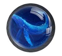 4 pomelli rotondi neri a forma di balena, 35 mm, per cassetti e cassettiere, maniglie a foro singolo, pomelli per porte e maniglie, per decorare la casa, armadio, armadio