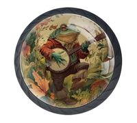 4 pomelli rotondi neri a forma di rana, 35 mm, per cassetti e cassettiere, maniglie per porte e armadietti, maniglie per porte e maniglie, per decorare la casa, armadio, armadio