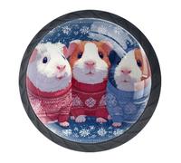 4 pomelli rotondi neri per cassetti e cassettiere, a foro singolo, a forma di porcellino d'India, 35 mm, per decorare la casa, l'armadio, il guardaroba