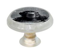 4 pomelli rotondi per armadietti con gorilla cantante, pomelli rotondi per cassetti da 35 mm, maniglia per armadio a foro singolo, con viti, per armadi da cucina, bagno, decorazione per la casa