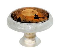 4 pomelli rotondi per armadietti da strega di Halloween, pomelli rotondi per cassetti da 35 mm, maniglia per armadio a foro singolo, con viti, per armadi da cucina, bagno, decorazione per la casa