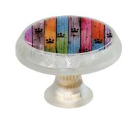 4 pomelli rotondi per cassetti con stampa di zampa di gatto, pomelli rotondi per cassetti da 35 mm, maniglia trasparente a foro singolo, con viti, per armadi da cucina, bagno, decorazione per la casa