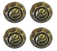 4 Pomelli Vintage Ottone Bronzato 31mm Zama Anticato Mobili Cassetti Siro Set
