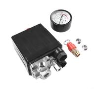 4-Port Air Compressor Pressure Switch 175PSI Regulator | Four-port manifold, 175PSI max pressure, easy install, strong plastic shell, workshop use