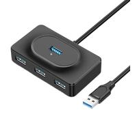 4-Port USB Hub Splitter, Lightweight USB Adapter with 150 cm Cavo, Extend Computer Ports, and Convenient Hub for Family, Friends, and Colleagues, Black, 59,06 pollici