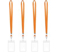 4 porta badge verticale trasparente con cordini da collo porta carte resistenti all'acqua con cordino da collo per cordino da crociera per ufficio