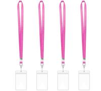 4 porta badge verticale trasparente con cordini da collo porta carte resistenti all'acqua con cordino da collo per cordino da crociera per ufficio