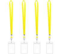 4 porta badge verticale trasparente con cordini da collo porta carte resistenti all'acqua con cordino da collo per cordino da crociera per ufficio
