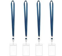 4 porta badge verticale trasparente con cordini da collo porta carte resistenti all'acqua con cordino da collo per cordino da crociera per ufficio