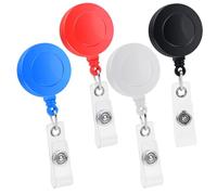 4 portachiavi estraibile, portachiavi retrattile, 4 colori, con corda in poliestere da 70 cm, porta badge estraibile con moschettone