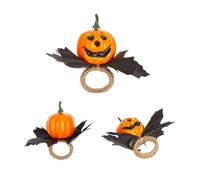 4 portatovaglioli a forma di zucca per Halloween e Ringraziamento, fibbie decorative arancioni per tavoli autunnali, ideali per feste e incontri BAr364 (arancione, 13 x 4,5 cm)