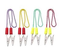 4 portatovaglioli in metallo con catena argentata durevole clip in acciaio inossidabile per uso domestico ristorante accessori colorati accessori professionali sciarpa