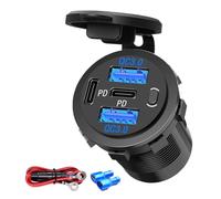 4 porte 12 V USB Outlet with ON Off Switch Dual USB PD Fast Charging Socket for Car Bus Vehicle Boat