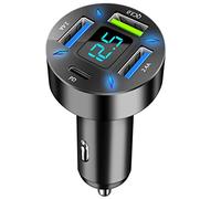 4-Porte Accendisigari USB, 50W QC3.0 & PD Adattatore Accendisigari USB | con Voltmetro LED, Compatibile con iPhone, Android, Samsung, Tablet e Tutti gli Smartphone