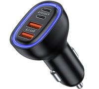 4 Porte Caricatore Auto,78W Total Presa Accendisigari USB C PD&QC3.0, Ricarica Rapida per iPhone iPad Samsung Huawei Xiaomi Tavolettaetc