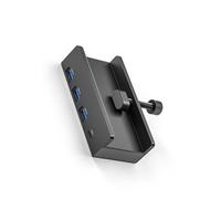 4 porte USB 3.0 di alluminio esterno della stazione dock USB 3.0 della clip di C con la trasmissione dei dati della scanalatura della scheda di alimentazione 5Gbps