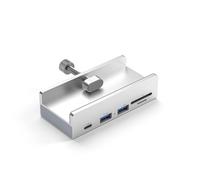4 porte USB 3.0 di alluminio esterno della stazione dock USB 3.0 della clip di C con la trasmissione dei dati della scanalatura della scheda di alimentazione 5Gbps