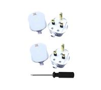 4 Prese di Corrente CA A 3 Pin per Regno Unito con Adattatore per Presa con Fusibile, Connettori Maschi Ricablabili, Cavo di Prolunga, Spina