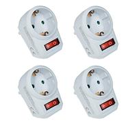 4 prese intermedie con interruttore, con protezione per bambini (risparmio energetico e rispettoso dell'ambiente).