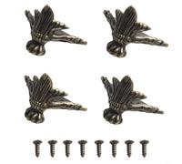 4 protezioni angolari in ottone anticato, 38 pezzi, in legno, 28 mm, in lega di zinco, piedini decorativi per X per portagioie e casse con viti di stoccaggio, bronzo retrò