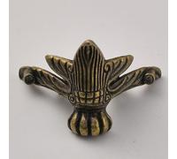 4 protezioni angolari per scatole in lega di zinco per portagioie in legno, basi antiche di supporto per piedi con design intagliato a triangolo, bronzo e oro D (bronzo)