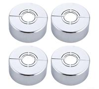 4 protezioni per fori per valvole angolari, color argento, antiruggine | Regolabile da 1/2 a 2,5 cm, set da 4 pezzi, colore bianco, design facile da ridimensionare, aggiornamento del bagno