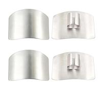 4 protezioni per le dita in acciaio inox per tagliare la cucina, regolabili, color argento, strumenti di cottura per affettare e tagliare a dadini
