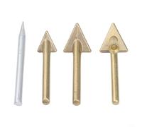 4 punte di ricambio in plastica per saldatura, accessori triangolari in rame con gambo da 5,6 mm per riparazione paraurti, kit di strumenti per saldatura a fusione e levigatura