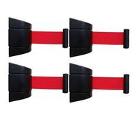 4 Punti Transenne in Plastica Paletti per Recinzione da Parete in ABS Resistente per Parchi Giochi Hotel Corridoi Scale e Corridoi(Black,300cm/10ft)