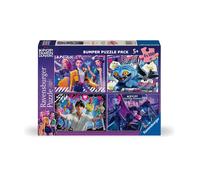 Ravensburger - puzzle k-pop demon hunters, 4 puzzle da 100 pezzi per bambini, 5 anni+