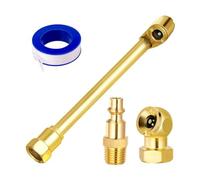 4 pz 1/4 di pollice Chiuso Sfera Pneumatico Mandrino Doppia Testa NPT Maschio Estremità Femmina NPT NPT 2 Vie Maschio Quick Plug Collegamento Compressore con gonfiatore Manometro allegati Manometro