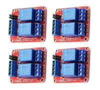 4 Pz 12V 2 Canali Modulo Relè Scudo Scheda con Supporto Optoaccoppiatore Trigger Alto/Basso Livello Compatibile per