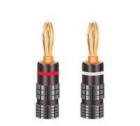 4 pz/2 paia SPINE A BANANA 24K Placcato Oro 4MM Connettore a Banana con Blocco A Vite for jack Audio Spine degli altoparlanti Bianco e Rosso
